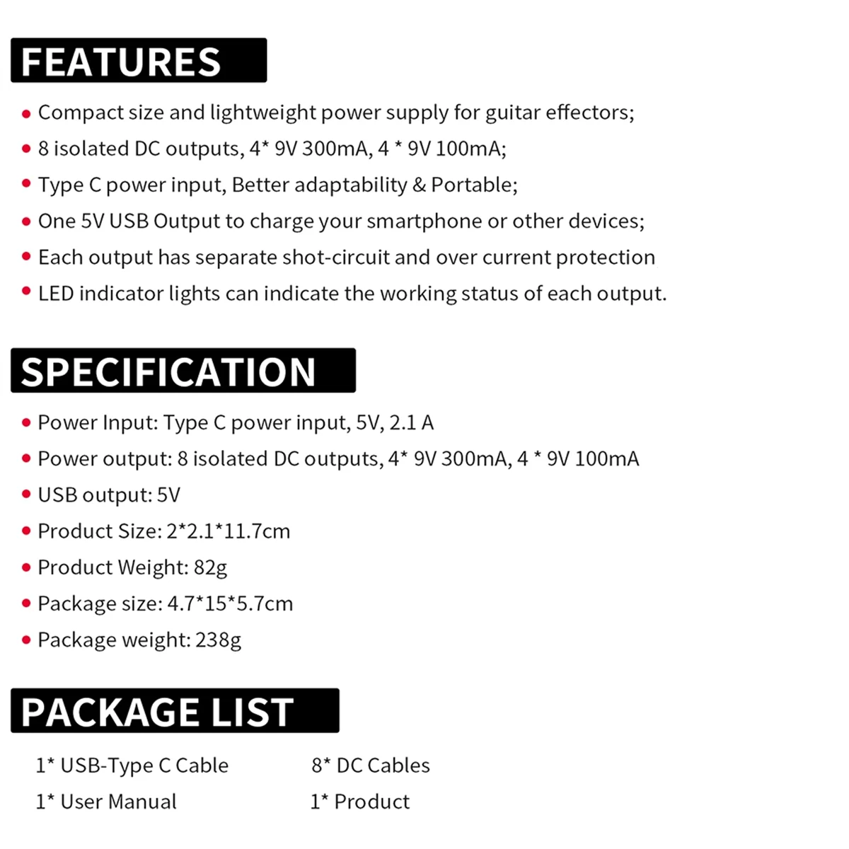 A10I PEDAL POWER Guitar Pedal Power Guitar Effector Power Supply 8 Isolated DC Output Guitar Effect Pedal Guitar Accessories
A10I PEDAL POWER Guitar Pedal Power Guitar Effector Power Supply 8 Isolated DC Output Guitar Effect Pedal Guitar Accessories