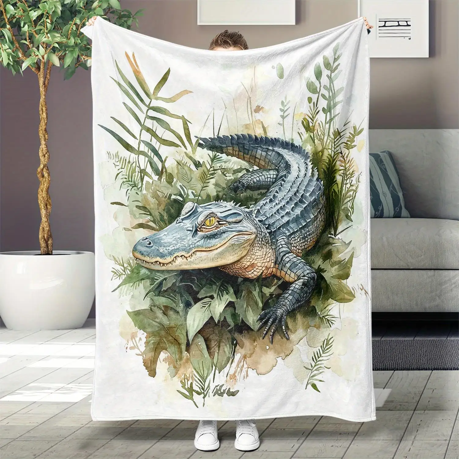 Realistic crocodile leaf pattern Flannel printed blanket suitable for all seasons suitable for living room office sofa travel
Realistic crocodile leaf pattern Flannel printed blanket suitable for all seasons suitable for living room office sofa travel