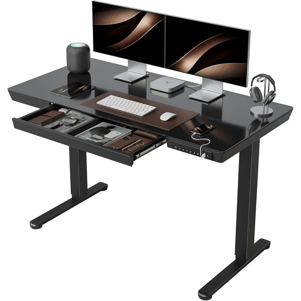 48 × 24 Electric Standing Desk with Drawers, Whole-Piece Glass Adjustable Height Desk, One-Piece Quick Install Adjustable
48 × 24 Electric Standing Desk with Drawers, Whole-Piece Glass Adjustable Height Desk, One-Piece Quick Install Adjustable