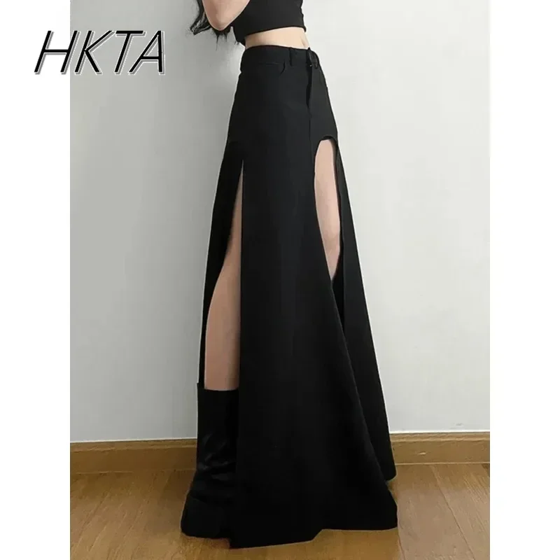 Sexy Thin Black Slit Long Skirt Ladies 2025 Spring New Gothic Woman High-waisted Slim A-line Maxi Skirts Female Y2k Goth Skirt
Sexy Thin Black Slit Long Skirt Ladies 2025 Spring New Gothic Woman High-waisted Slim A-line Maxi Skirts Female Y2k Goth Skirt