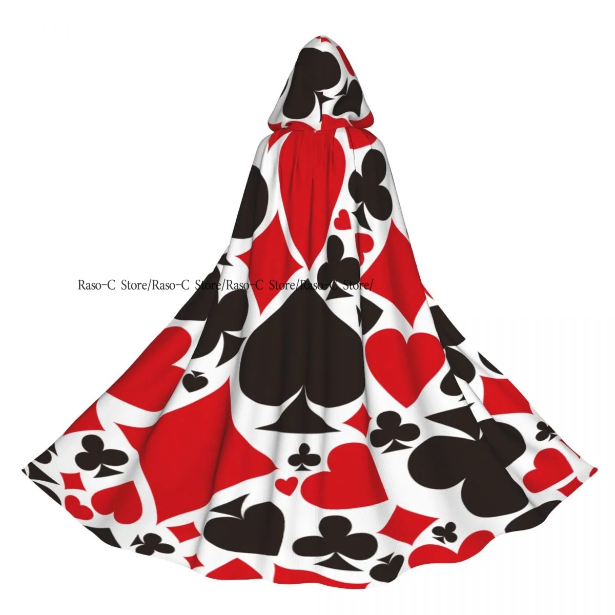 Hooded Cloak Unisex Cloak with Hood Poker Pattern With Card Suits Cloak Vampire Witch Cape Cosplay Costume
Hooded Cloak Unisex Cloak with Hood Poker Pattern With Card Suits Cloak Vampire Witch Cape Cosplay Costume