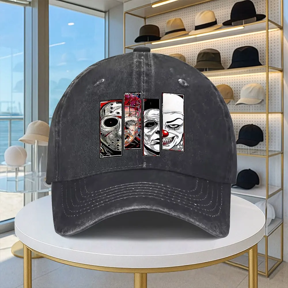 Unisex Vintage Horror Movie Villain Baseball Cap with Iconic Iconic Icon for Themed Parties, Birthdays & Sports - Adjustable Buc
Unisex Vintage Horror Movie Villain Baseball Cap with Iconic Iconic Icon for Themed Parties, Birthdays & Sports - Adjustable Buc