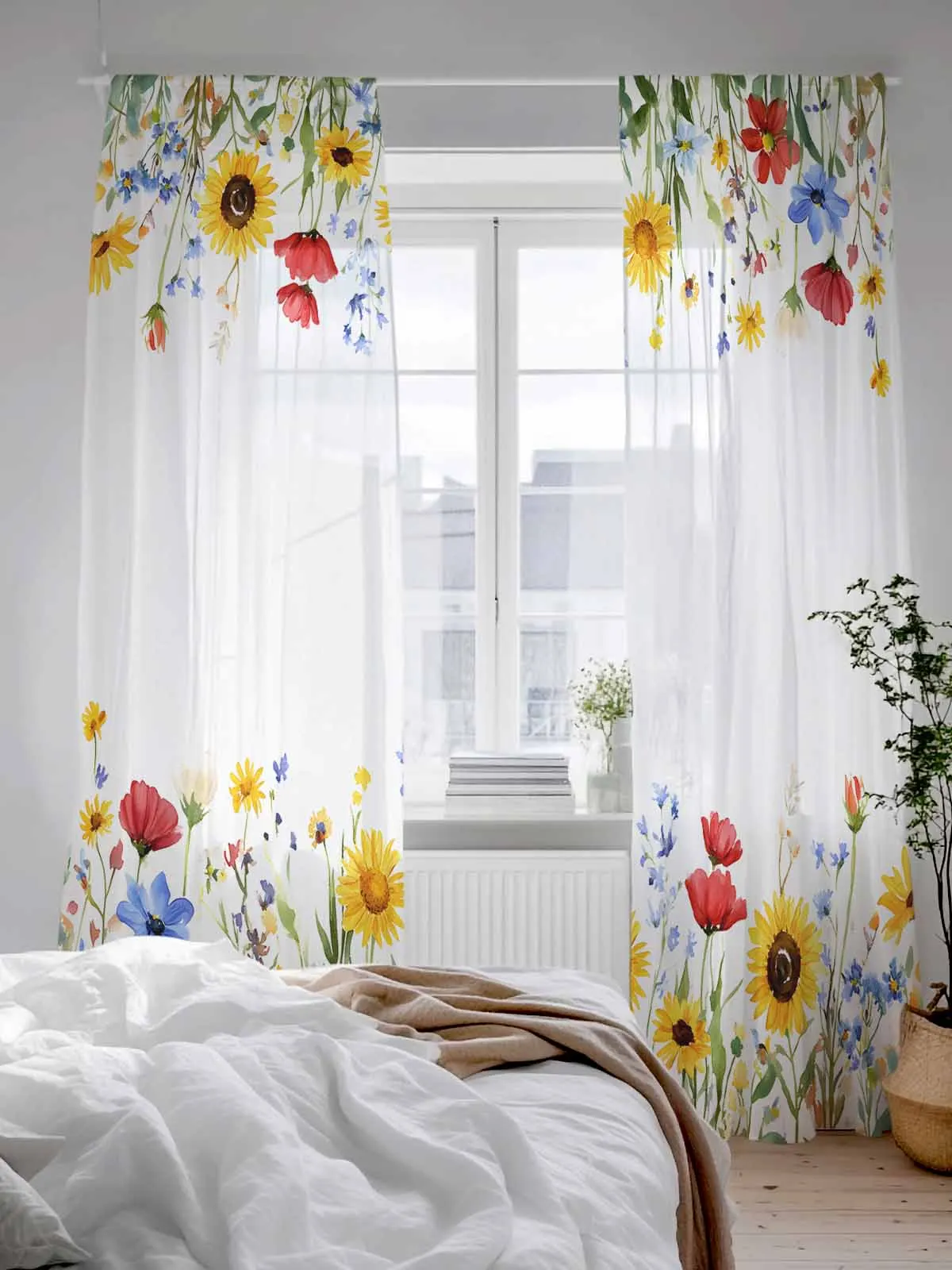 Sunflower Red Blue Flower Tulle Sheer Curtains for Living Room Bedroom Kitchen Decoration Voile Organza Curtains
Sunflower Red Blue Flower Tulle Sheer Curtains for Living Room Bedroom Kitchen Decoration Voile Organza Curtains