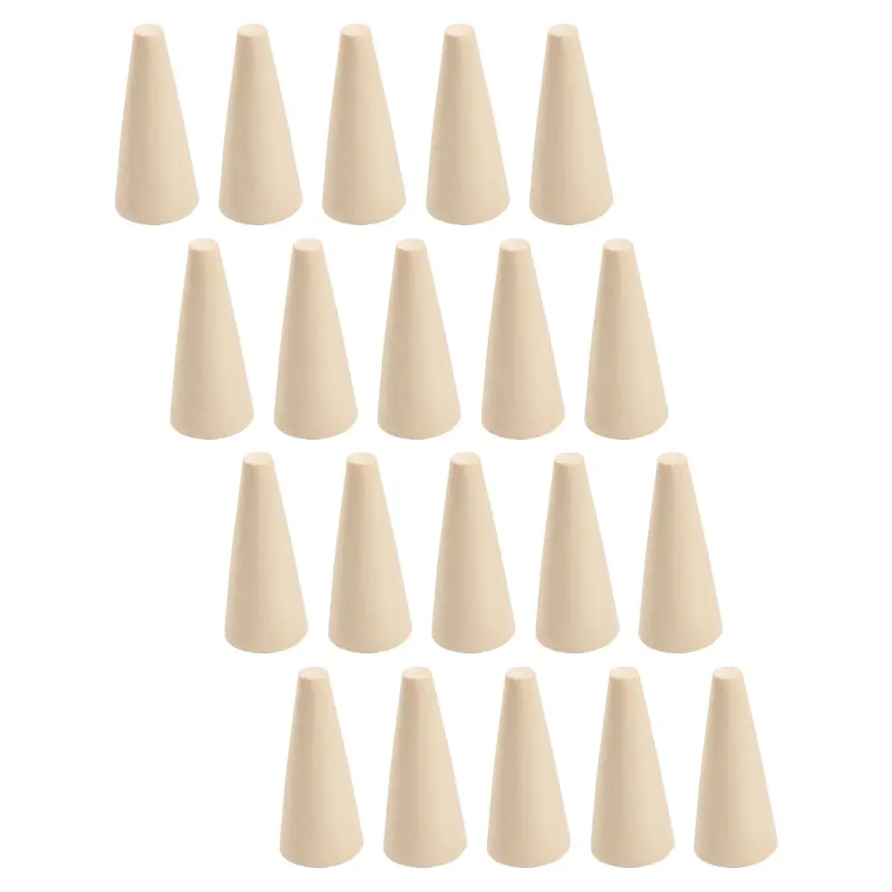 20Pcs Blank Wooden Cone Ring Stand Natural Grain Texture DIY Craft Cone-Shaped Ornament Jewelry Display Holder Wedding Ring
20Pcs Blank Wooden Cone Ring Stand Natural Grain Texture DIY Craft Cone-Shaped Ornament Jewelry Display Holder Wedding Ring