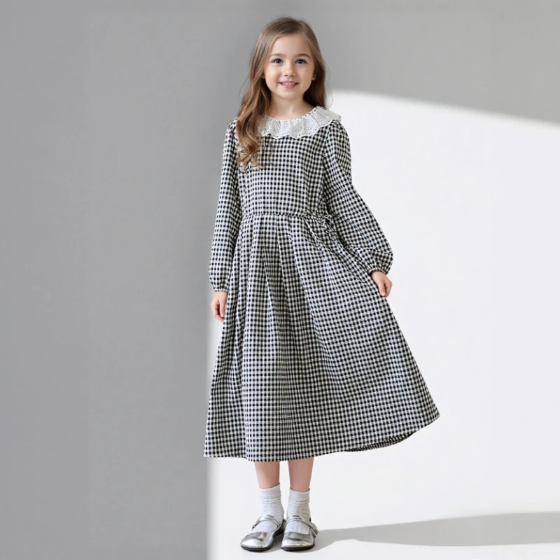 Spring 2026 Girls Plaid Dress Fashion Retro Lace Neck Teen School Children Princess Dresses 10 12 Year Casual Daily Kids Clothes
Spring 2026 Girls Plaid Dress Fashion Retro Lace Neck Teen School Children Princess Dresses 10 12 Year Casual Daily Kids Clothes