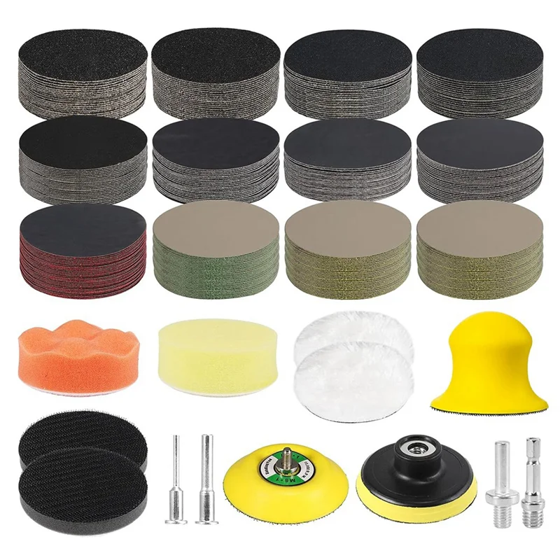 ABUG-Complete 133-Piece Sanding Disc Drill Kit For Wet And Dry Headlight Polishing, Includes 3 Inch Pads
ABUG-Complete 133-Piece Sanding Disc Drill Kit For Wet And Dry Headlight Polishing, Includes 3 Inch Pads