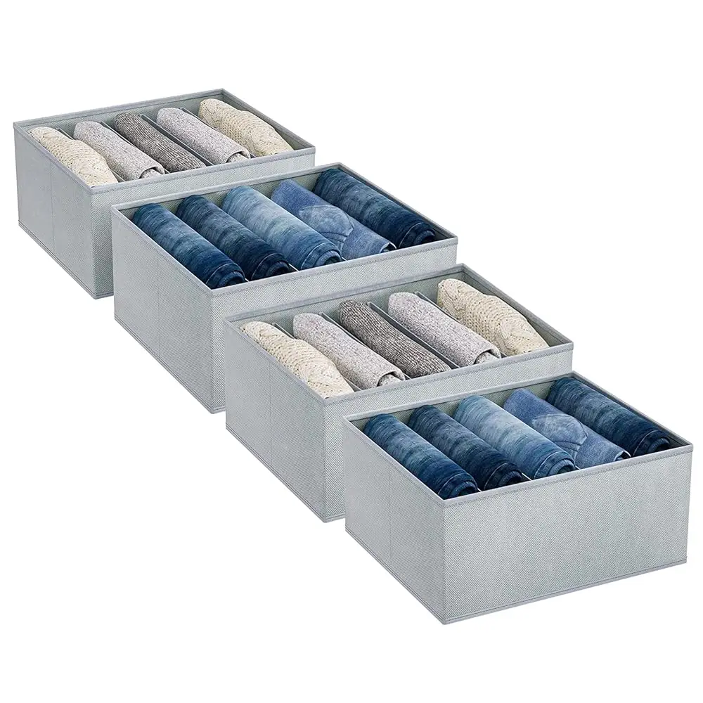Wardrobe Clothes Organizer, Drawer Organizers For Clothing With 5 Compartments, Fabric Closet Organizer For Clothes, Jeans
Wardrobe Clothes Organizer, Drawer Organizers For Clothing With 5 Compartments, Fabric Closet Organizer For Clothes, Jeans