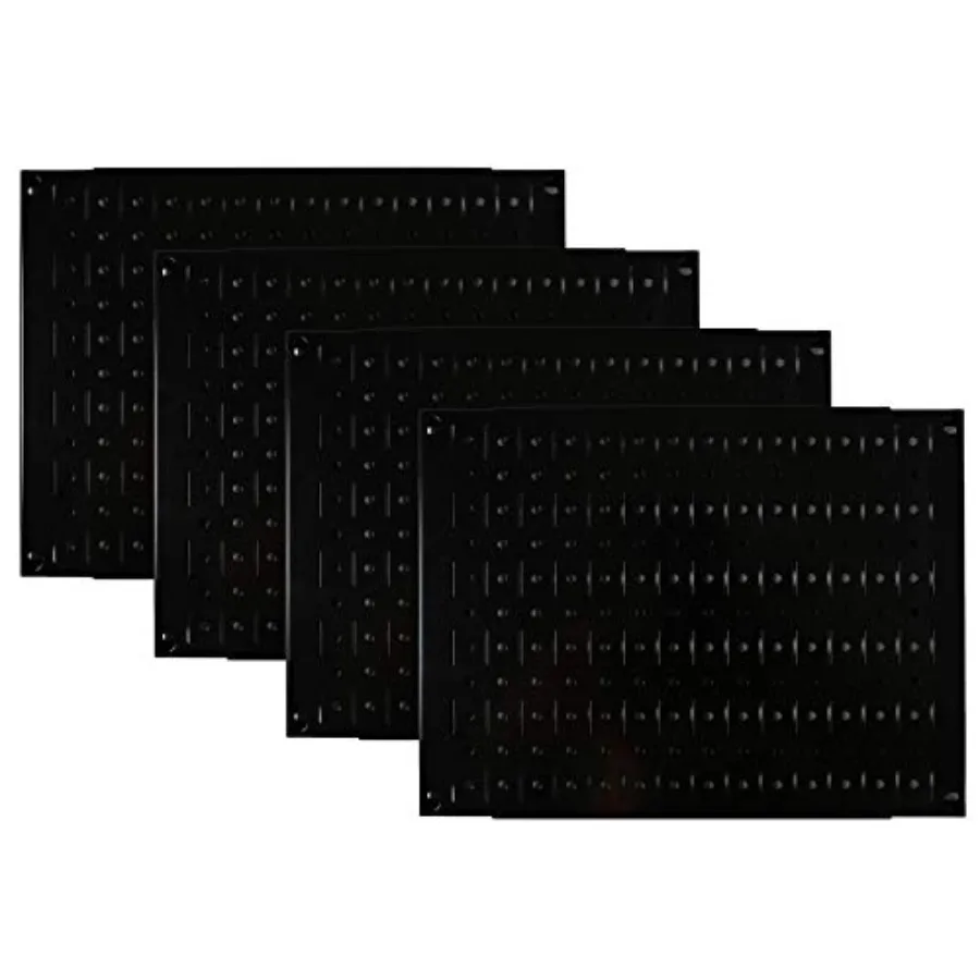 Pegboard Wall Organizer Tiles Modular Black Metal Pegboard Tiling Set - Four 12-Inch Tall x 16-Inch Wide Peg Board Panel Wall S
Pegboard Wall Organizer Tiles Modular Black Metal Pegboard Tiling Set - Four 12-Inch Tall x 16-Inch Wide Peg Board Panel Wall S