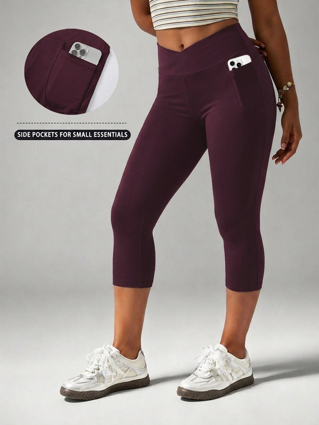 Women's Super Soft Crossover High Waisted Capri Pants With Pockets Tummy Control No See Through Workout Yoga Running Leggings
Women's Super Soft Crossover High Waisted Capri Pants With Pockets Tummy Control No See Through Workout Yoga Running Leggings