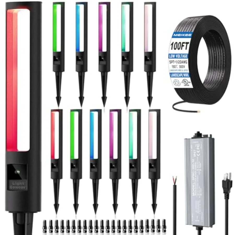 5W RGB Low Voltage Path Lights 12-24V Color Changing Landscape Lights Auto On/Off Waterproof Outdoor Landscape Lighting with 10
5W RGB Low Voltage Path Lights 12-24V Color Changing Landscape Lights Auto On/Off Waterproof Outdoor Landscape Lighting with 10