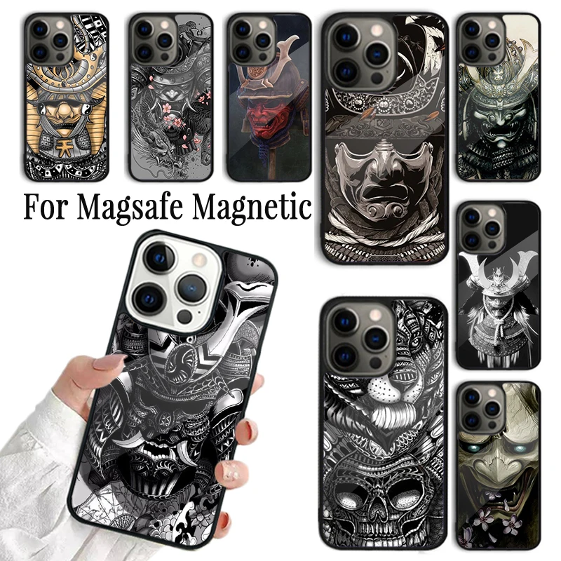 Чехол для телефона для iPhone 16 15 14 13 12 Mini 11 Pro Max Plus Magsafe, магнитный чехол с беспроводной зарядкой, маска самурая, шлем воина 
Чехол для телефона для iPhone 16 15 14 13 12 Mini 11 Pro Max Plus Magsafe, магнитный чехол с беспроводной зарядкой, маска самурая, шлем воина