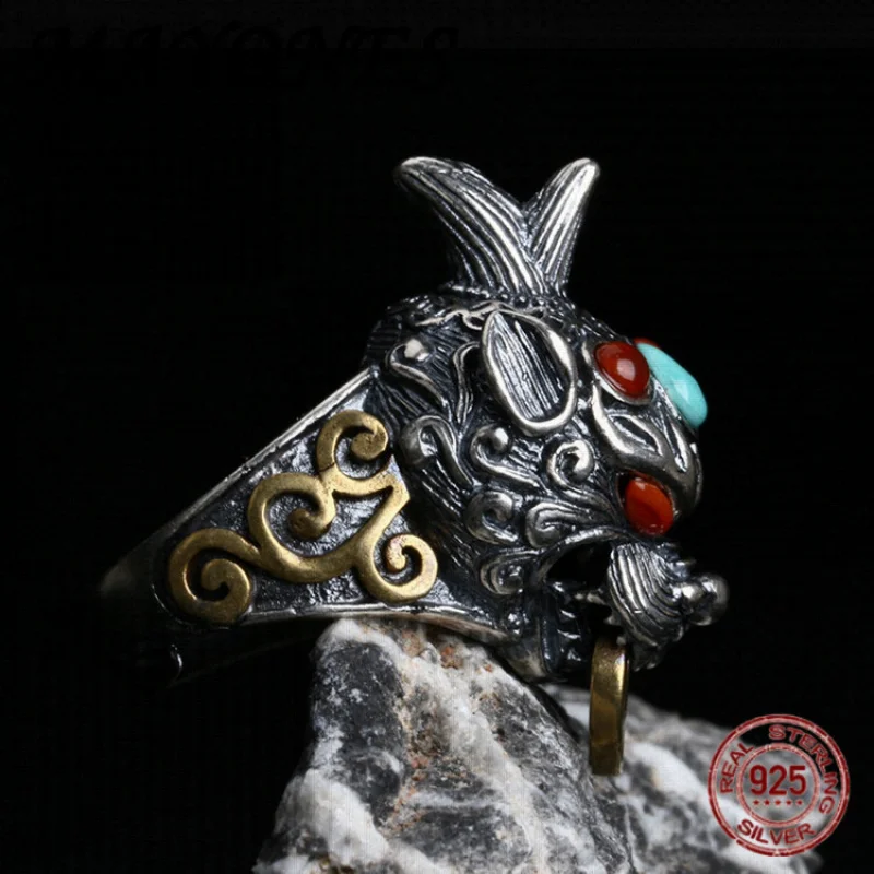 S925 Silver Retro Domineering Charm For Wealth Pixiu Ring Retro Inlaid With Natural Turquoise Personalized Punk Jewelry
S925 Silver Retro Domineering Charm For Wealth Pixiu Ring Retro Inlaid With Natural Turquoise Personalized Punk Jewelry