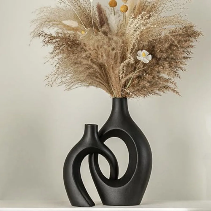 Snuggle Hollow Modern Ceramic Vase Set of 2, Mid Century Nordic Aesthetic Decorative Vase Decorative Vases for Home Table Decor
Snuggle Hollow Modern Ceramic Vase Set of 2, Mid Century Nordic Aesthetic Decorative Vase Decorative Vases for Home Table Decor