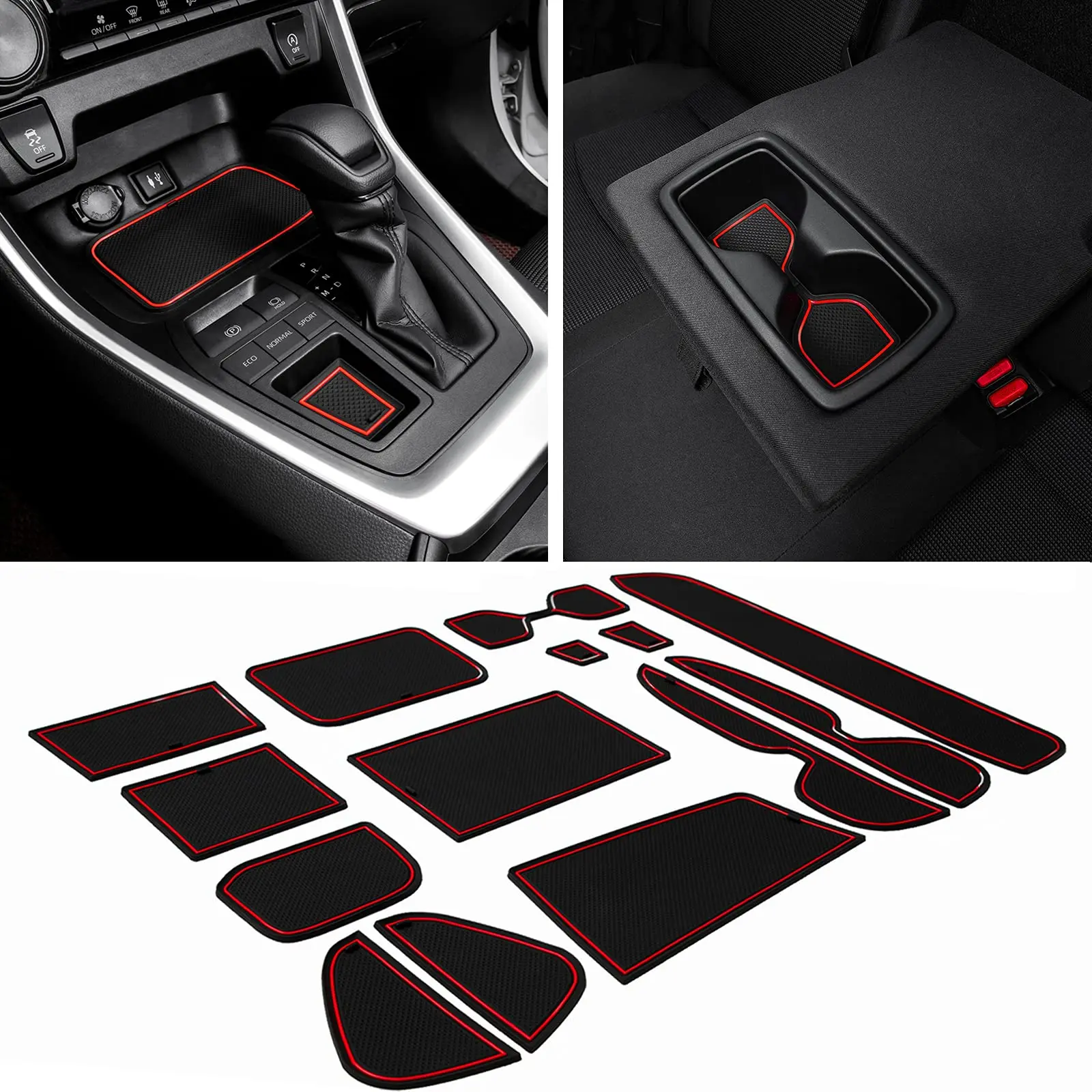 15-Piece Black Car Interior Trim Kit With Red Edge For Toyota RAV4 2019-2025 And RAV4 Prime Cup Holder Console Door Pocket
15-Piece Black Car Interior Trim Kit With Red Edge For Toyota RAV4 2019-2025 And RAV4 Prime Cup Holder Console Door Pocket