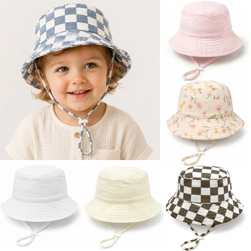 Muslin Baby Summer Hat Adjustable Kids Sun Hat 100% Cotton Children Panama Hats Infant Cap Toddler Bucket Hats 1-3Y
Muslin Baby Summer Hat Adjustable Kids Sun Hat 100% Cotton Children Panama Hats Infant Cap Toddler Bucket Hats 1-3Y
