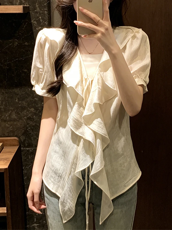 Summer 2026 Elegant Oversized Shirt with Belt Design And Lace Hemline Flattering for plus Size Women Belly Covering Fashionab...
Summer 2026 Elegant Oversized Shirt with Belt Design And Lace Hemline Flattering for plus Size Women Belly Covering Fashionab...