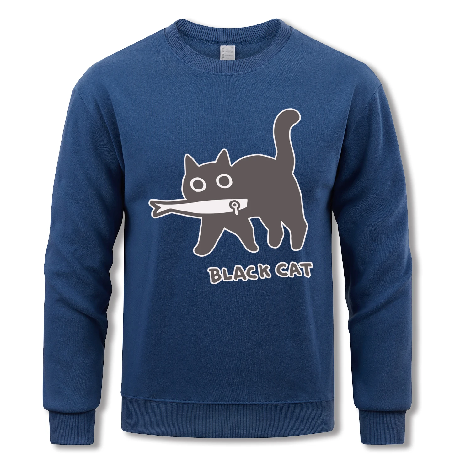 Черный кот, который любит ест рыбу Уличная мужская флисовая толстовка Осень Повседневная одежда с круглым вырезом Унисекс Винтаж Мягкий длинный рукав
Черный кот, который любит ест рыбу Уличная мужская флисовая толстовка Осень Повседневная одежда с круглым вырезом Унисекс Винтаж Мягкий длинный рукав