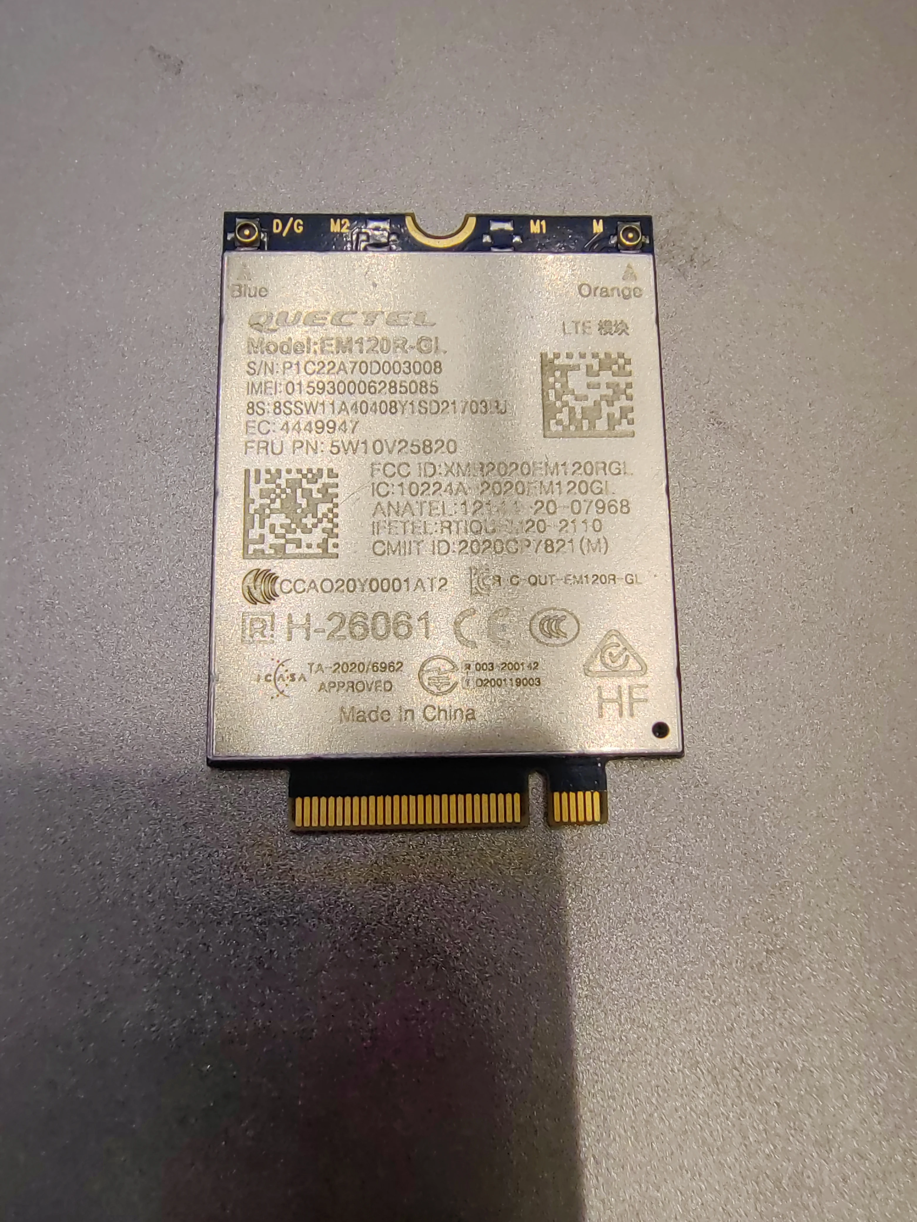 EM120R-GL 5W10V25820 P1C21EH02010286 Модуль Quectel CAT12 M2 150-600 Мбит/с 4G для Thinkpad L14 Gen 2 2021 20X1 20X2 20X5 20X6 
EM120R-GL 5W10V25820 P1C21EH02010286 Модуль Quectel CAT12 M2 150-600 Мбит/с 4G для Thinkpad L14 Gen 2 2021 20X1 20X2 20X5 20X6