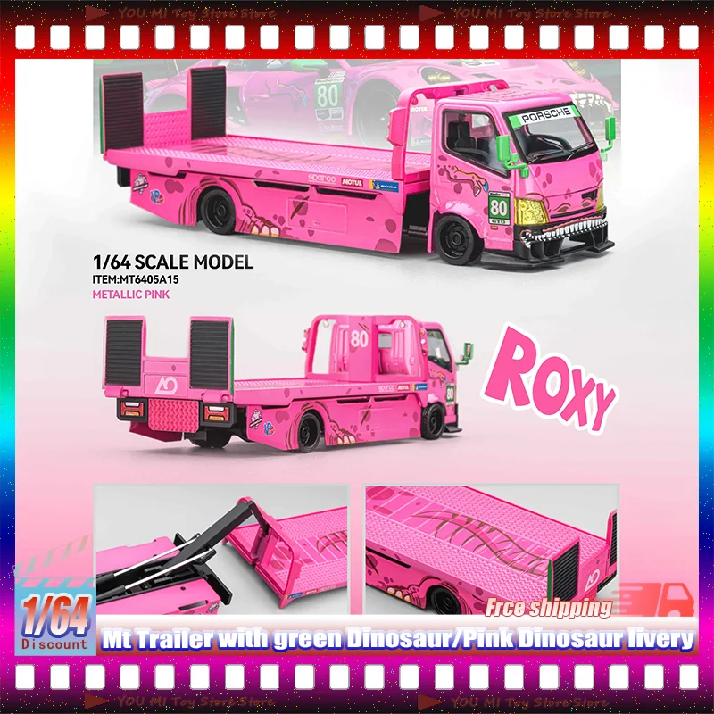 1:64 Mt Flatbed Modified Trailer With Green Dinosaur/Pink Dinosaur Livery Simulation Alloy Miniature Die-Cast Model Customs Toys
1:64 Mt Flatbed Modified Trailer With Green Dinosaur/Pink Dinosaur Livery Simulation Alloy Miniature Die-Cast Model Customs Toys