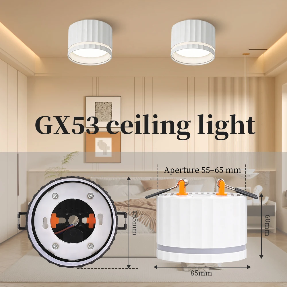 LED GX53 Surface Mounted Downlight AC85-265V Recessed Hole 55-75mm Ceiling Spotlight Modern Indoor Lighting For Home Bedroom
LED GX53 Surface Mounted Downlight AC85-265V Recessed Hole 55-75mm Ceiling Spotlight Modern Indoor Lighting For Home Bedroom
