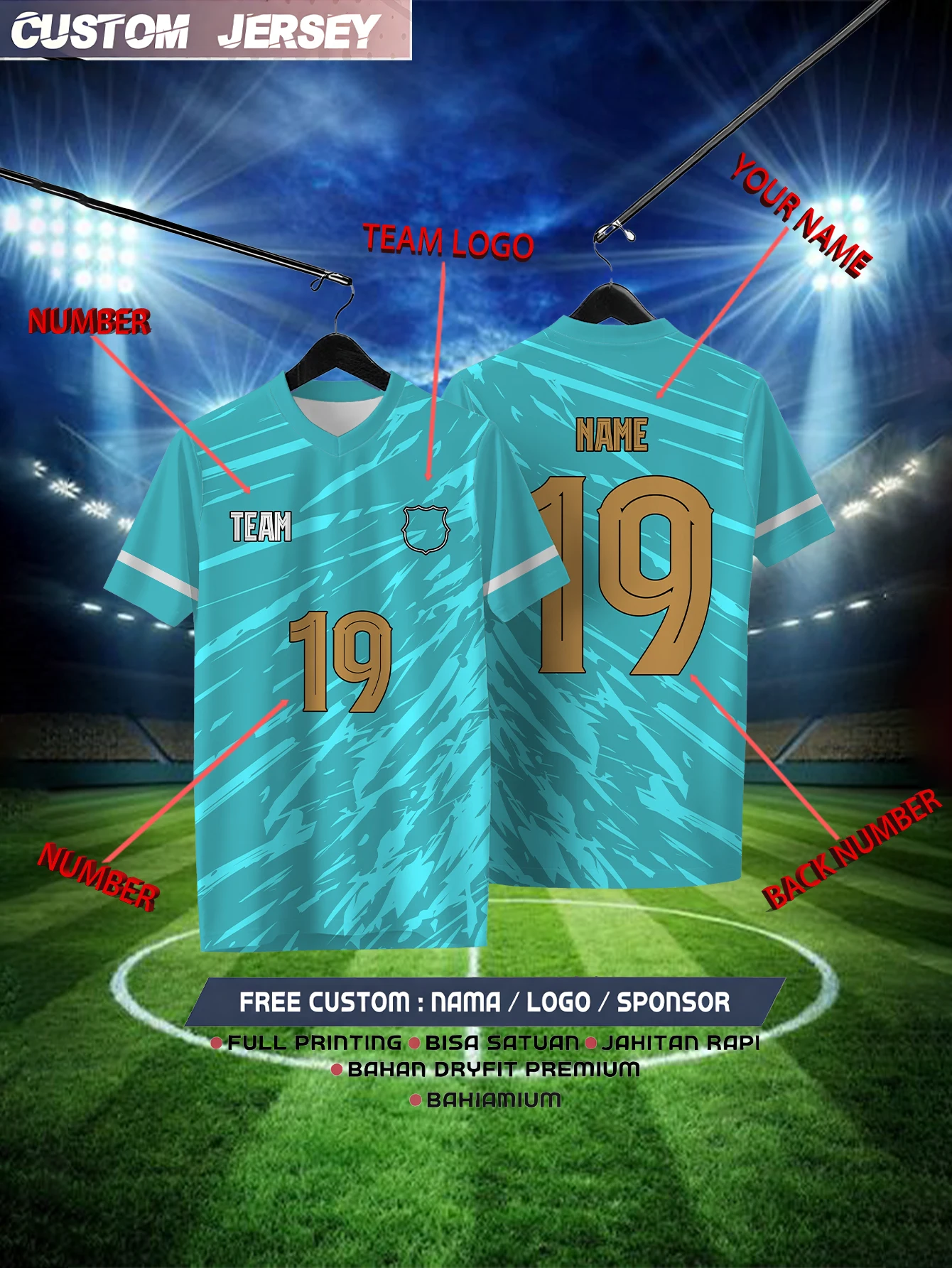 Customized Geometric Green Short Sleeved Shirt with Team Name, Emblem, Name and Number, Outdoor Sports Short Sleeved T-shirt
Customized Geometric Green Short Sleeved Shirt with Team Name, Emblem, Name and Number, Outdoor Sports Short Sleeved T-shirt