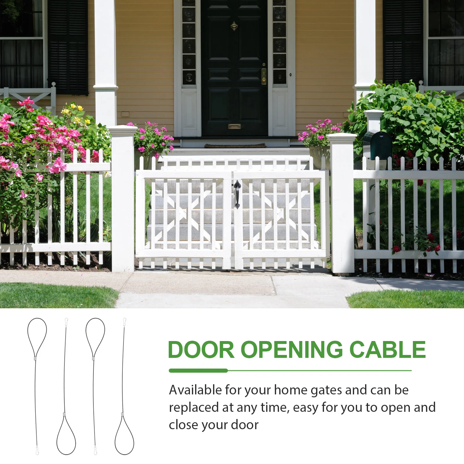 4Pcs Gate Latch Cable Pull Stainless Steel Adjustable Gate Pull Cord for Wooden Metal Fence Yard Security Door Latch Cable
4Pcs Gate Latch Cable Pull Stainless Steel Adjustable Gate Pull Cord for Wooden Metal Fence Yard Security Door Latch Cable