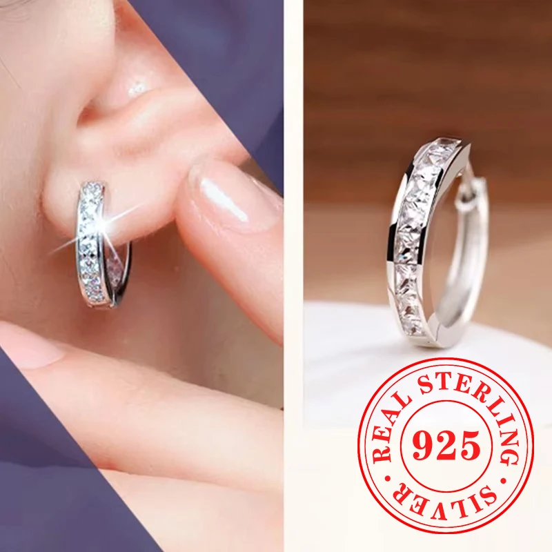 Huitan Chic 925 Sterling Silver Hoop Earrings for Lady Modern Fashion Temperament Jewelry Ingenuity Accessory Daily Life Jewelry
Huitan Chic 925 Sterling Silver Hoop Earrings for Lady Modern Fashion Temperament Jewelry Ingenuity Accessory Daily Life Jewelry