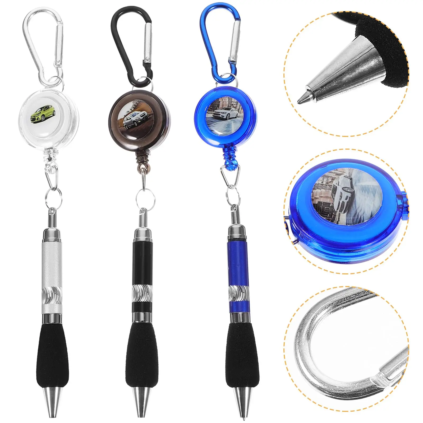 5 pcs Retractable Badge Reel Pens Multi Functional Belt Clip Carabiner Purple Green Black Easy Fasten Pocket
5 pcs Retractable Badge Reel Pens Multi Functional Belt Clip Carabiner Purple Green Black Easy Fasten Pocket