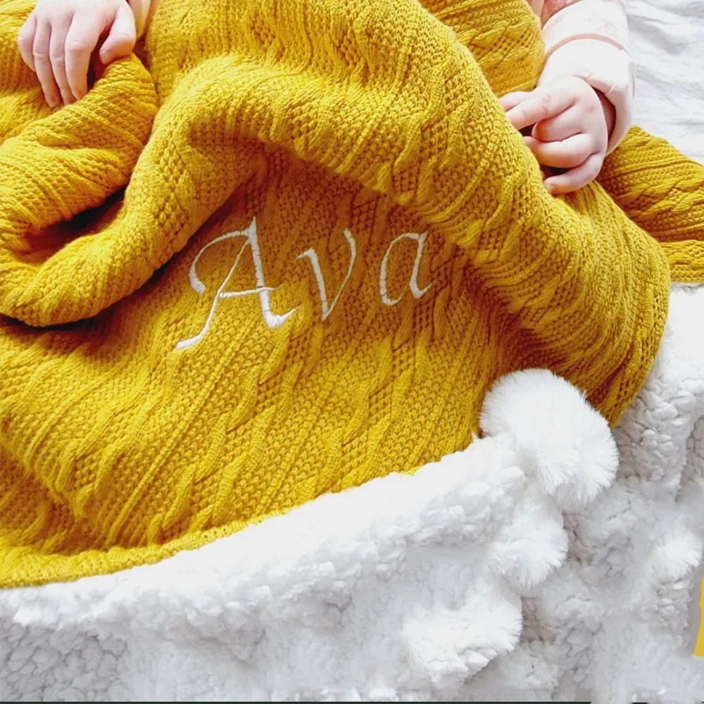 New Personalized Baby Blanket Soft Fleece Baby Wrap Knitted Throw Embroidered Name New Baby Gift Unique Present for Baby Shower
New Personalized Baby Blanket Soft Fleece Baby Wrap Knitted Throw Embroidered Name New Baby Gift Unique Present for Baby Shower