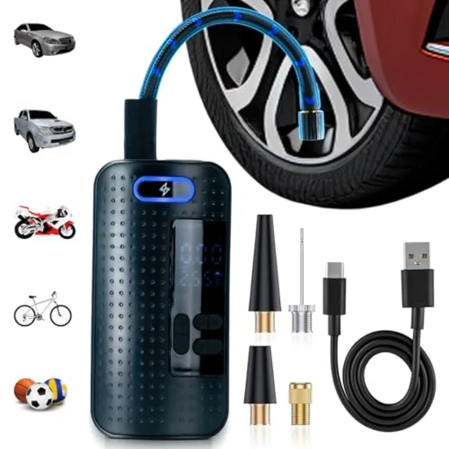 Regalosonline Portable USB Rechargeable Electric Inflator Mini Digital Air Compressor with LCD Display for Car Motorcycle Bicyc
Regalosonline Portable USB Rechargeable Electric Inflator Mini Digital Air Compressor with LCD Display for Car Motorcycle Bicyc