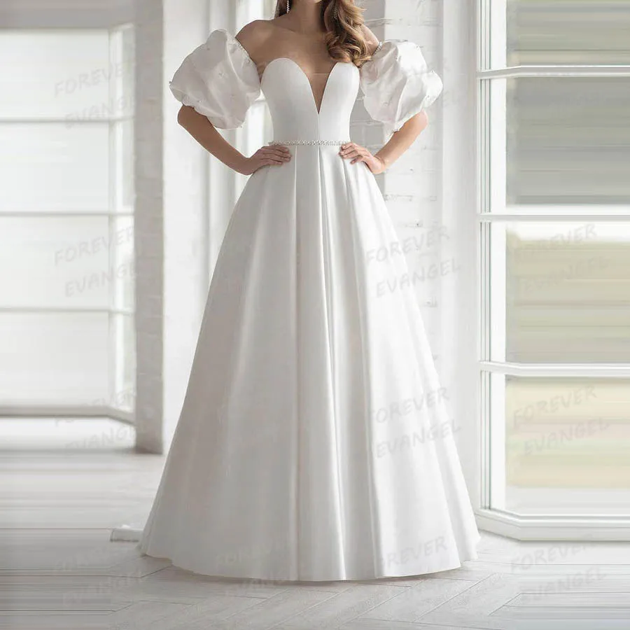 Simple Sweetheart Wedding Dresses A Line Woman's Bride Gowns Sleeveless Backless Vestidos De Novia Customized Robe De Mariée
Simple Sweetheart Wedding Dresses A Line Woman's Bride Gowns Sleeveless Backless Vestidos De Novia Customized Robe De Mariée