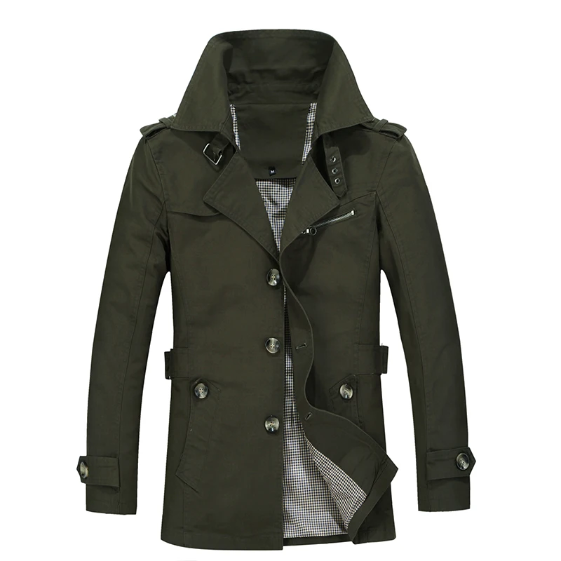 Solid Color Pure Cotton Men Casual Loose Single Breasted Jackets Spring Autumn New Fashion British Style Mid-Length Trench Coat
Solid Color Pure Cotton Men Casual Loose Single Breasted Jackets Spring Autumn New Fashion British Style Mid-Length Trench Coat