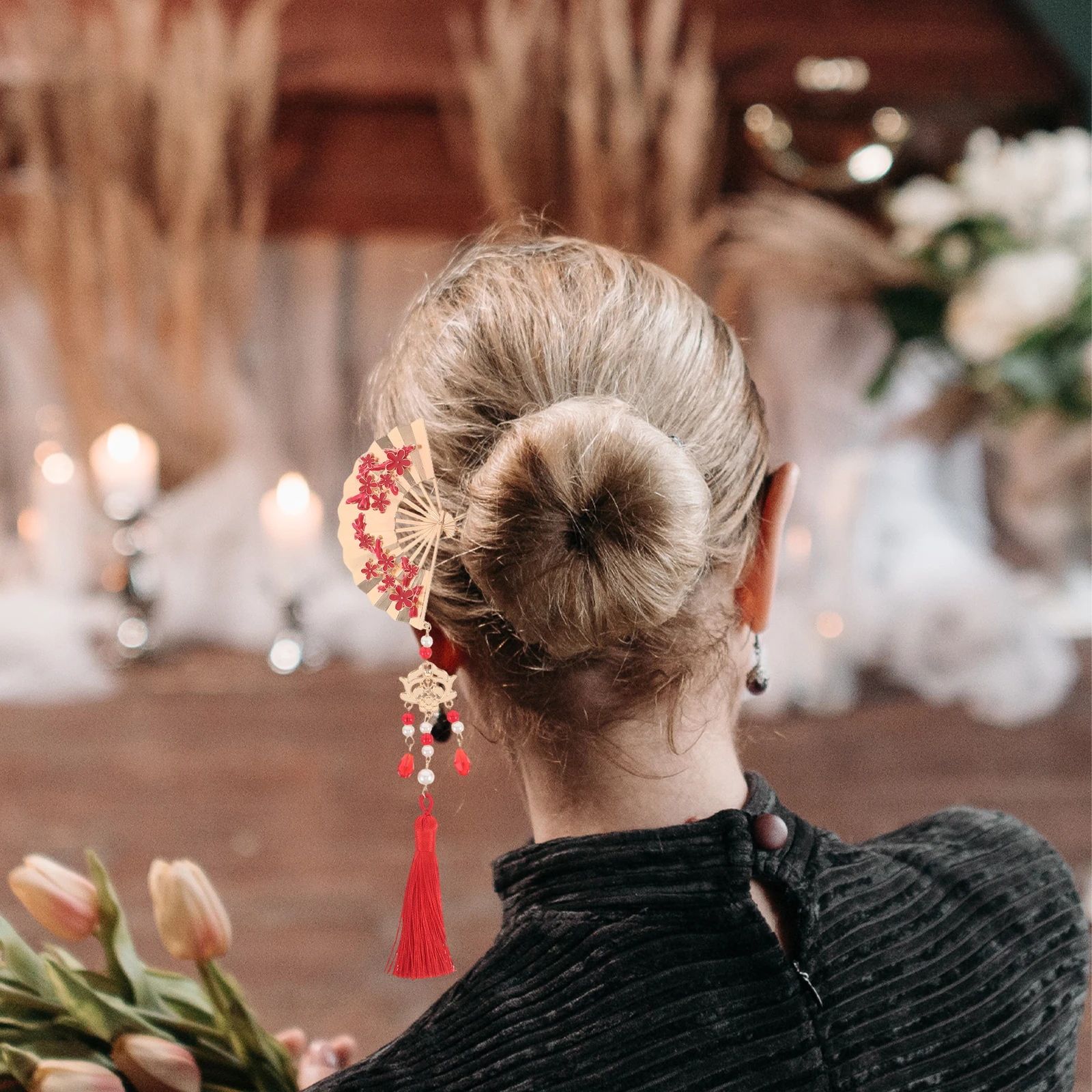 Elegant Chinese Hairpin Retro Metal Tassel Vintage Floral Hair Stick Traditional Fan Hairpin For Hanfu Wedding Party Cosplay
Elegant Chinese Hairpin Retro Metal Tassel Vintage Floral Hair Stick Traditional Fan Hairpin For Hanfu Wedding Party Cosplay