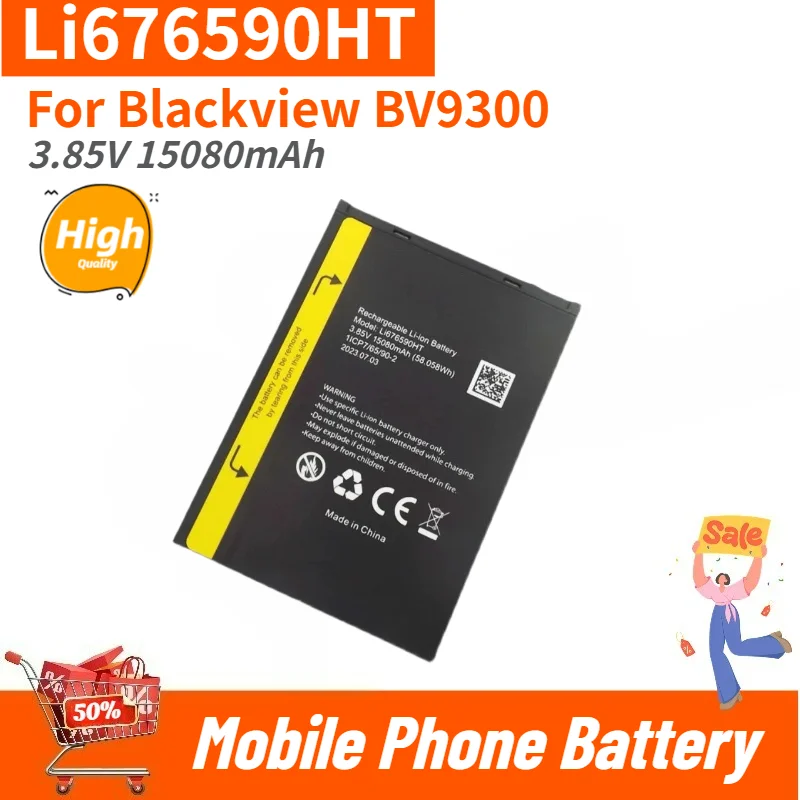 High Quality Li676590HT Phone Battery 3.85V 15080mAh for Blackview BV9300 Brand New Replacement Battery
High Quality Li676590HT Phone Battery 3.85V 15080mAh for Blackview BV9300 Brand New Replacement Battery