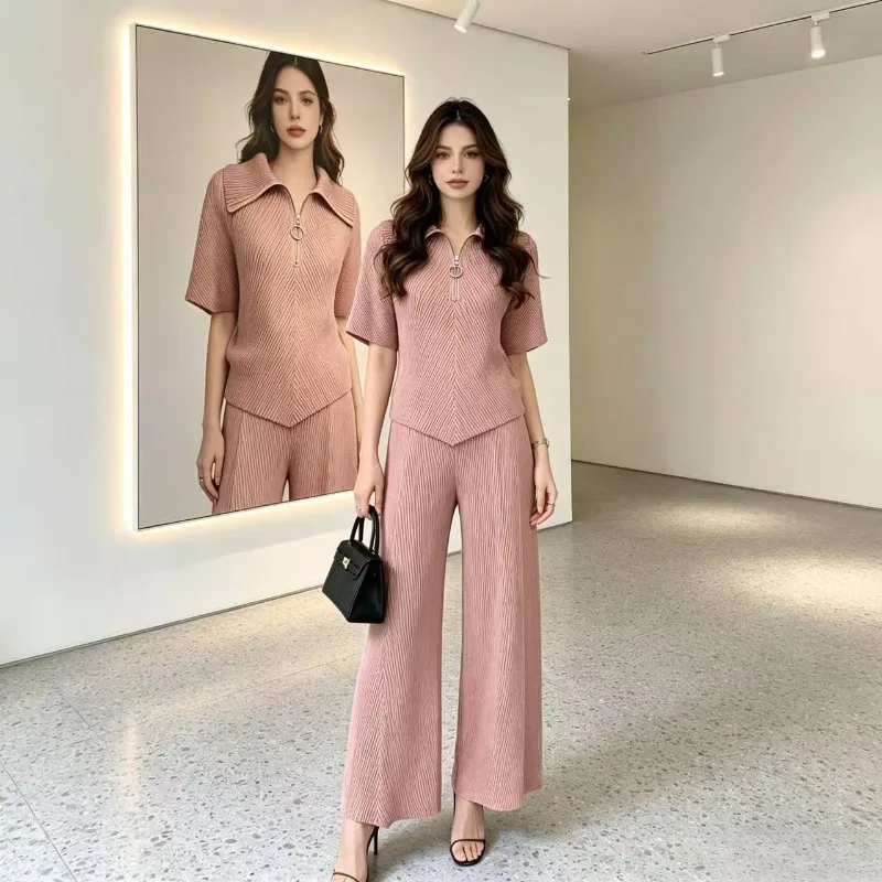 Miyake Pleated New Summer High-End Elegant Suit for Women Fashionable Commuting Casual Wear Pleated Two-Piece Set Solid Color
Miyake Pleated New Summer High-End Elegant Suit for Women Fashionable Commuting Casual Wear Pleated Two-Piece Set Solid Color