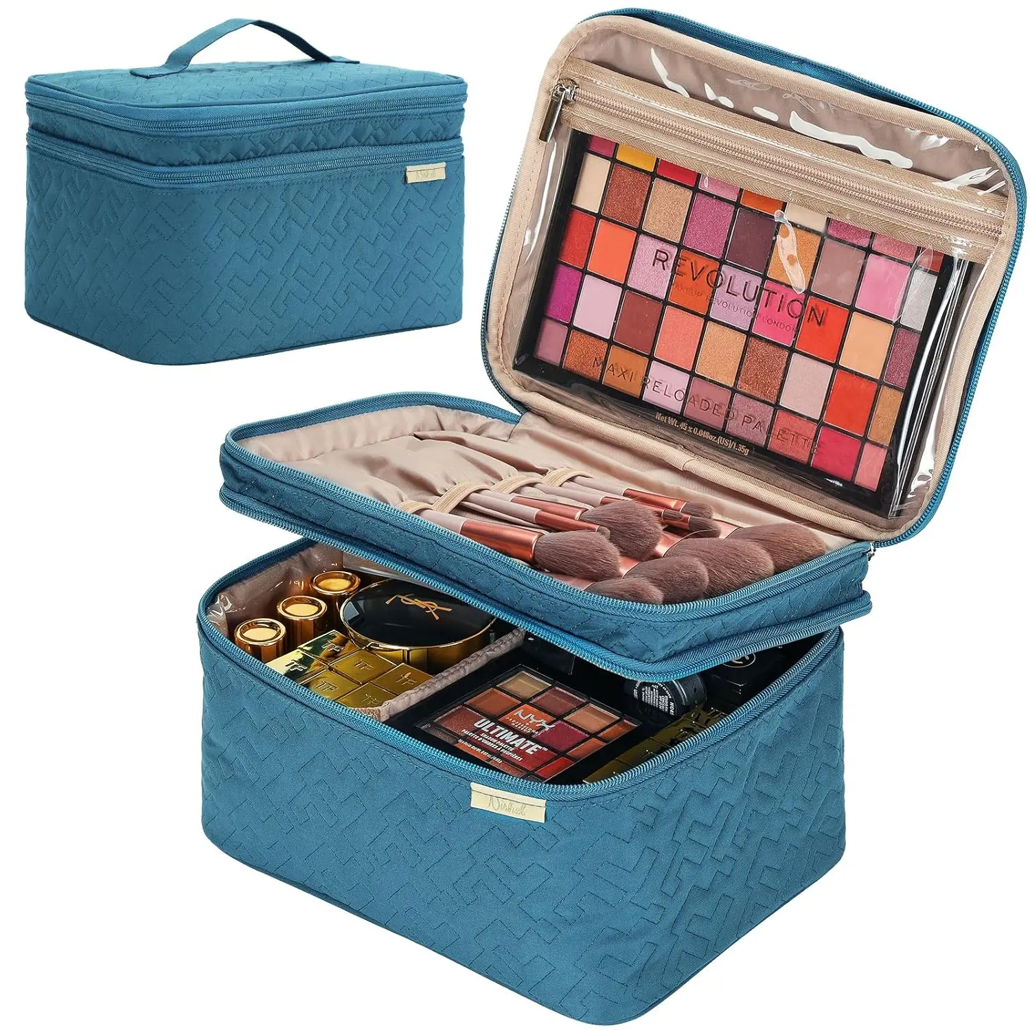 Large Double Layer Travel Makeup Bag for Women, Cosmetic Case Organizer for Accessories Bottles and Brushes, Lake Blue
Large Double Layer Travel Makeup Bag for Women, Cosmetic Case Organizer for Accessories Bottles and Brushes, Lake Blue