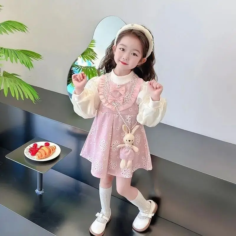 Spring and Autumn Girls' Dress 2PCS New Children's Long Sleeve Sweet Dress Baby Princess Dress Set Cute Free Rabbit
Spring and Autumn Girls' Dress 2PCS New Children's Long Sleeve Sweet Dress Baby Princess Dress Set Cute Free Rabbit