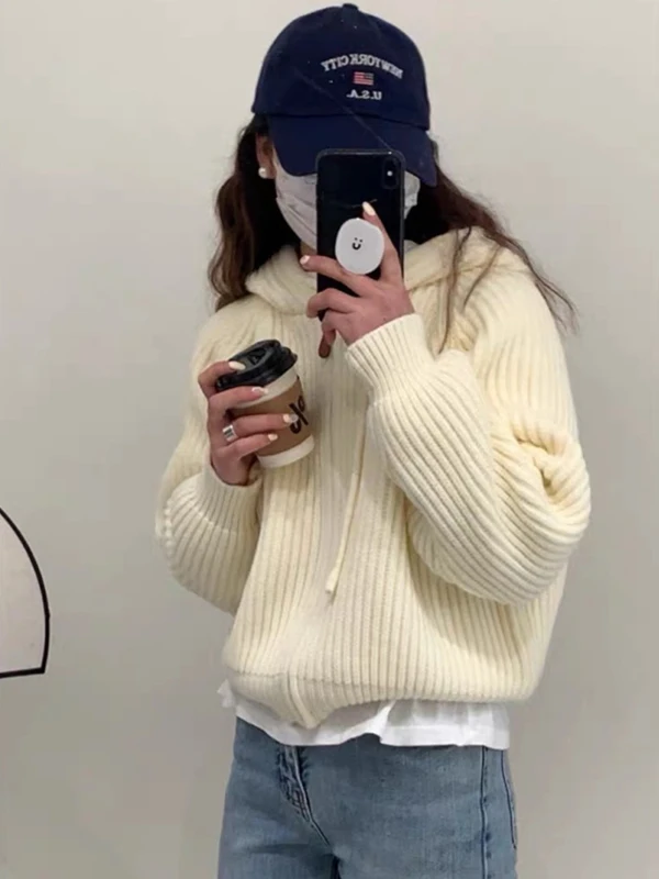 Retro Hooded ort Knitted Open Cardigan Women's Autumn Winter New Loose Lazy Sle Design Sweater Jaet Warm Thiened Long...
Retro Hooded ort Knitted Open Cardigan Women's Autumn Winter New Loose Lazy Sle Design Sweater Jaet Warm Thiened Long...