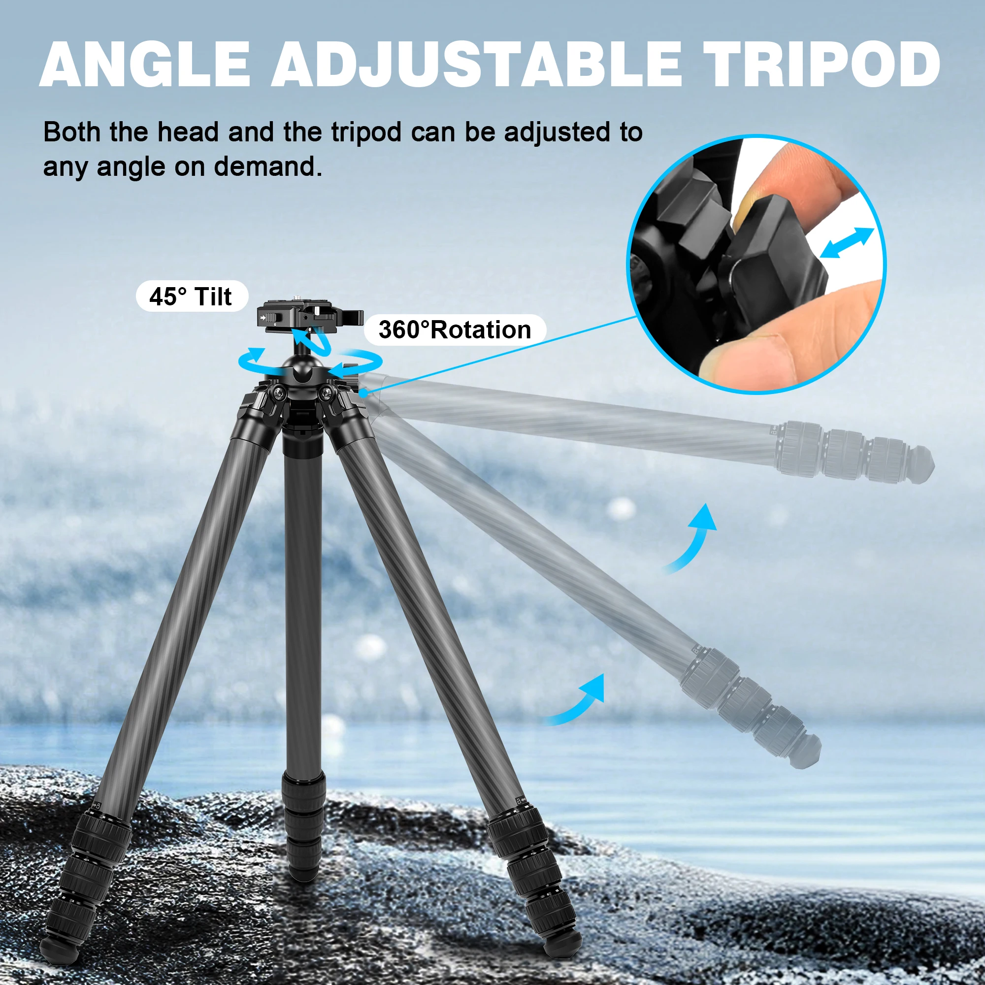 Manbily TS-364PA 8-Layer Carbon Fiber Tripods 36mm Tube Portable Photographic Tripods with 44mm ball head Max.Load 20KG
Manbily TS-364PA 8-Layer Carbon Fiber Tripods 36mm Tube Portable Photographic Tripods with 44mm ball head Max.Load 20KG