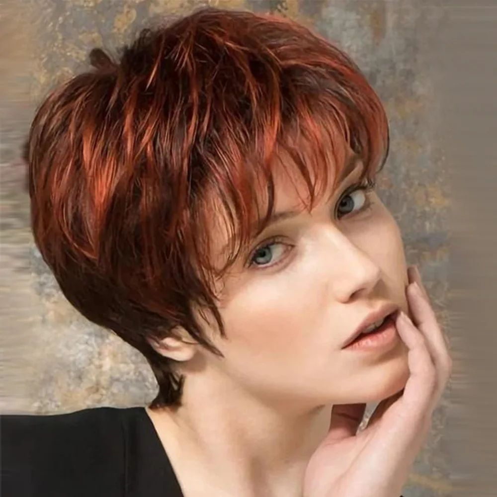 Short Wig Blonde Copper Red Synthetic Wigs Straight For Women Hair With Bangs Hair Breathable Rose Mesh Daily Party Cosplay Use
Short Wig Blonde Copper Red Synthetic Wigs Straight For Women Hair With Bangs Hair Breathable Rose Mesh Daily Party Cosplay Use