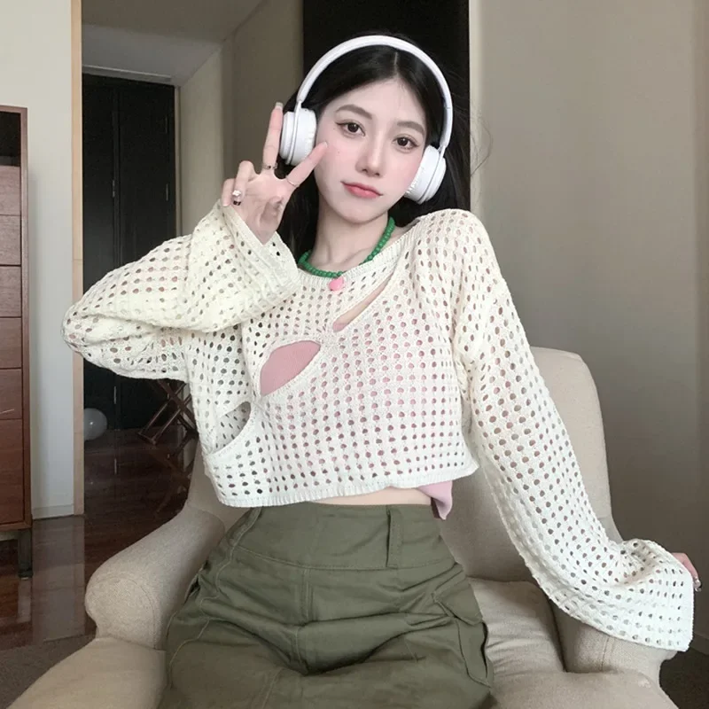 Топы Женские блузки Свободный круглый вырез Прозрачный сексуальный сетчатый трикотаж
Топы Женские блузки Свободный круглый вырез Прозрачный сексуальный сетчатый трикотаж