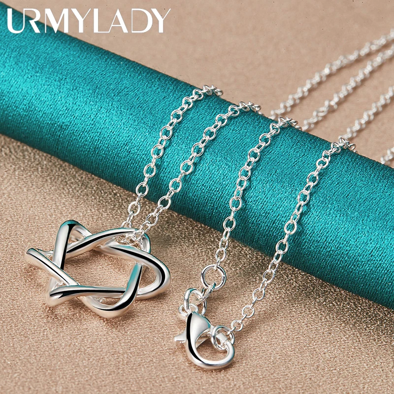 URMYLADY 925 Sterling Silver Star 18 Inch Pendant Necklace For Women Wedding Engagement Fashion Charm Jewelry Gifts
URMYLADY 925 Sterling Silver Star 18 Inch Pendant Necklace For Women Wedding Engagement Fashion Charm Jewelry Gifts