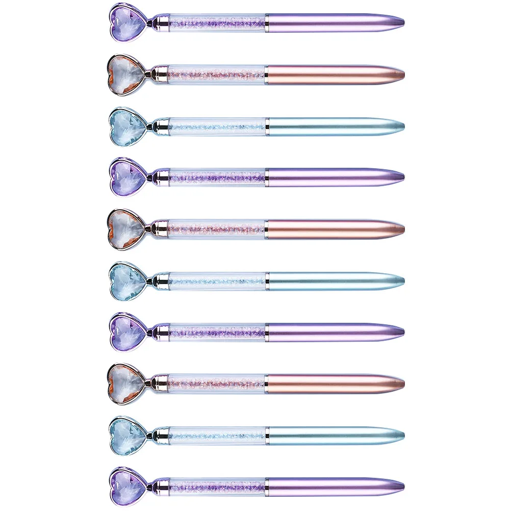 10 Pcs Colorful Crystal Quicksand Pen Heart-shaped Ballpoint Creative Ink Ergonomic Silica Gel Bulk Pens Student
10 Pcs Colorful Crystal Quicksand Pen Heart-shaped Ballpoint Creative Ink Ergonomic Silica Gel Bulk Pens Student