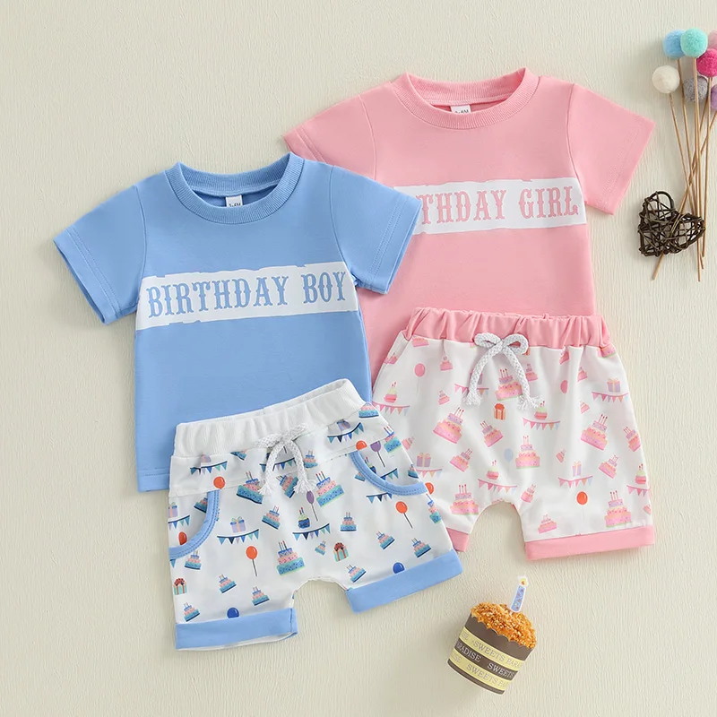 Baby Toddler Birthday Outfit Letter Short Sleeve T-shirts Cake Elastic Waist Shorts 2 Piece Summer Set
Baby Toddler Birthday Outfit Letter Short Sleeve T-shirts Cake Elastic Waist Shorts 2 Piece Summer Set