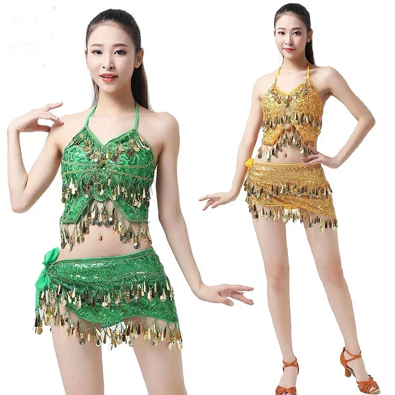2pcs Belly Dance Costumes Sequins Coins Belly Club Wear Outfits Stage Dance Show Performance Carnival Halloween Bra+Hip Scarf
2pcs Belly Dance Costumes Sequins Coins Belly Club Wear Outfits Stage Dance Show Performance Carnival Halloween Bra+Hip Scarf