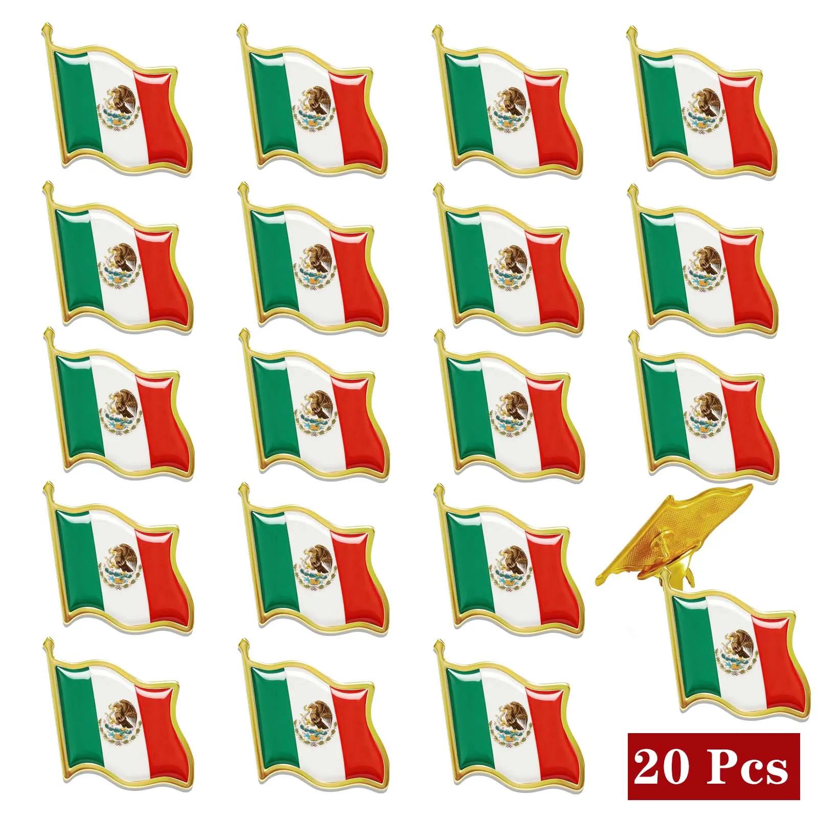 20pcs Mexico Flag Pins Metal Souvenir Badges Mexico Brooches Mexican National Country Flag Pin for Clothes Hat Bag Jacket Suit
20pcs Mexico Flag Pins Metal Souvenir Badges Mexico Brooches Mexican National Country Flag Pin for Clothes Hat Bag Jacket Suit