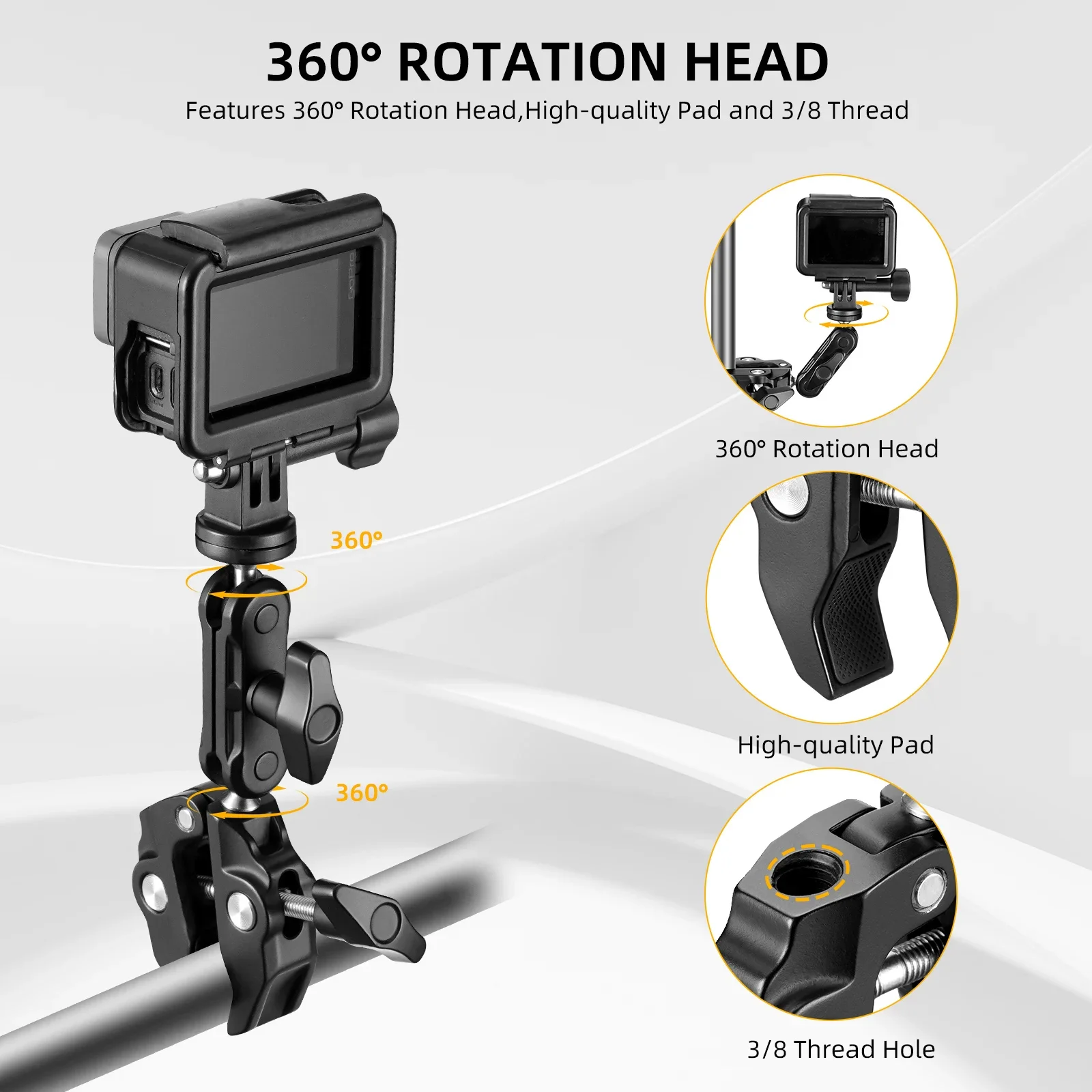 Крепление Ronin/movi Super Clamp — двойная шаровая головка с наклоном на 360 градусов, резьбой 1/4–20 и 3/8–16 для цифровых зеркальных фотокамер, Gopro, светодиодных аксессуаров
Крепление Ronin/movi Super Clamp — двойная шаровая головка с наклоном на 360 градусов, резьбой 1/4–20 и 3/8–16 для цифровых зеркальных фотокамер, Gopro, светодиодных аксессуаров