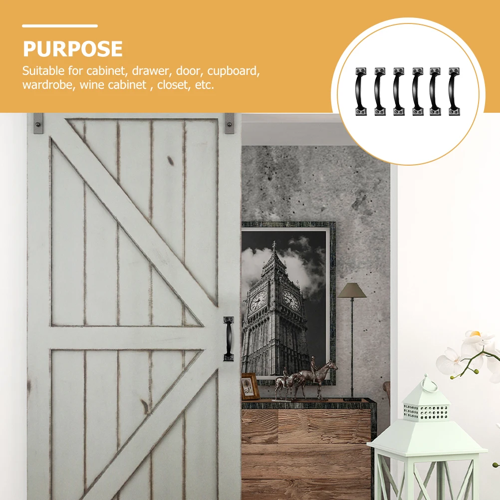 6 Pcs Black Door Handle Handles Vintage Pulls Rustic Wardrobe Iron Dresser Hardware Cabinet Bow
6 Pcs Black Door Handle Handles Vintage Pulls Rustic Wardrobe Iron Dresser Hardware Cabinet Bow