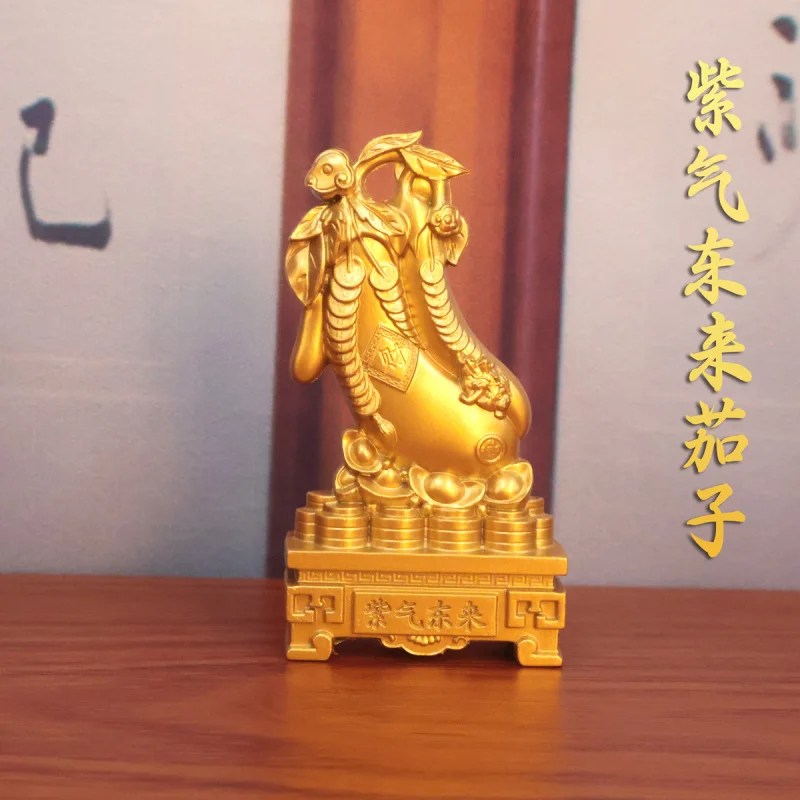 Gold-plated Purple Aura Eggplant Ornament Office Living Room Decoration Wealth-bringing Chinese Style Ornament Craft
Gold-plated Purple Aura Eggplant Ornament Office Living Room Decoration Wealth-bringing Chinese Style Ornament Craft