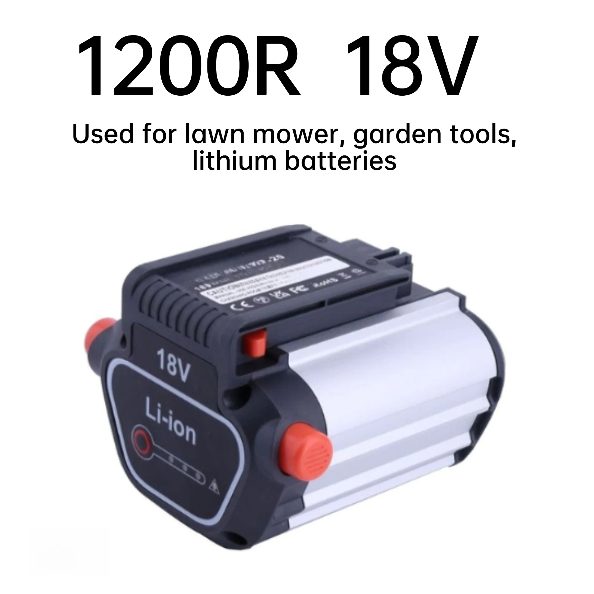 1200R 18 В перезаряжаемая литиевая батарея с корпусом, аккумулятор для триммера для травы, садовые инструменты, газонокосилка, готовая к использованию
1200R 18 В перезаряжаемая литиевая батарея с корпусом, аккумулятор для триммера для травы, садовые инструменты, газонокосилка, готовая к использованию